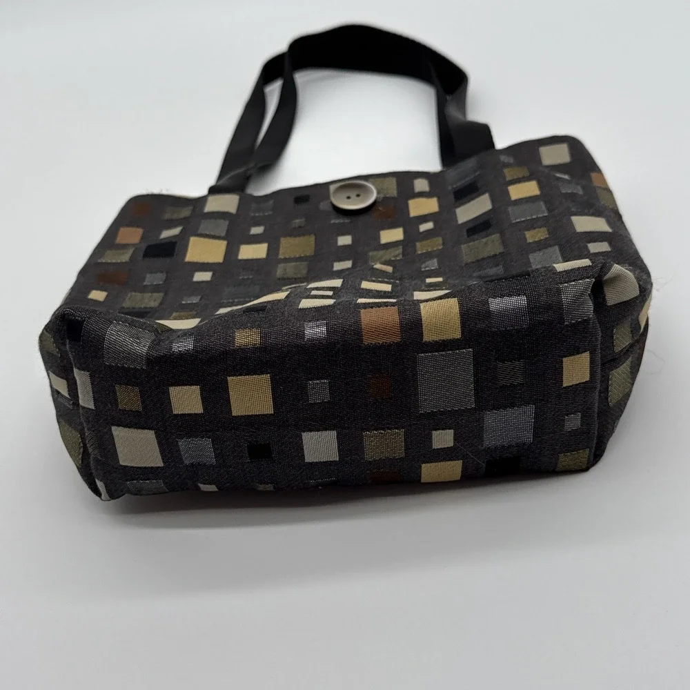 VIV‎ PICKLE Vintage One Of A Kind Designer Handbag Geometric Black Grey Unused
